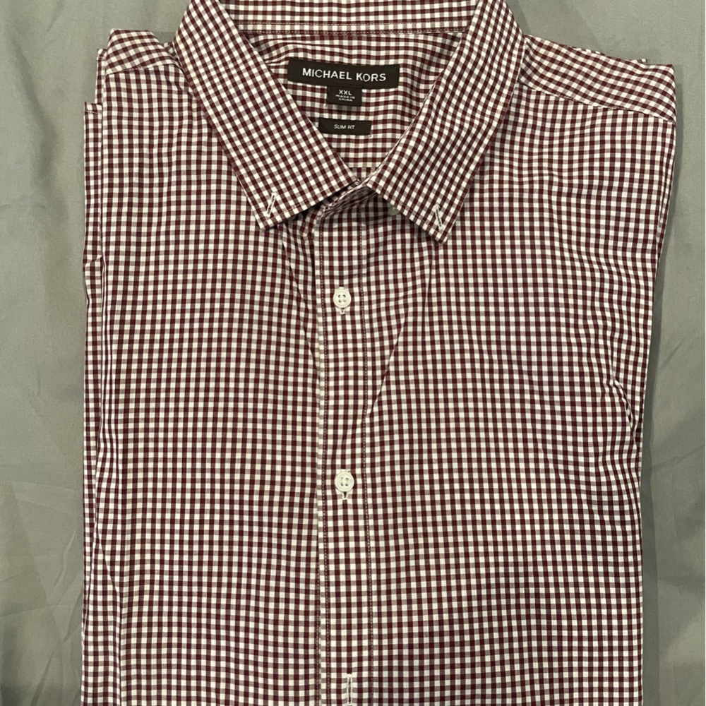 Michael Kors Men's Brown Checkered Shirt (new)